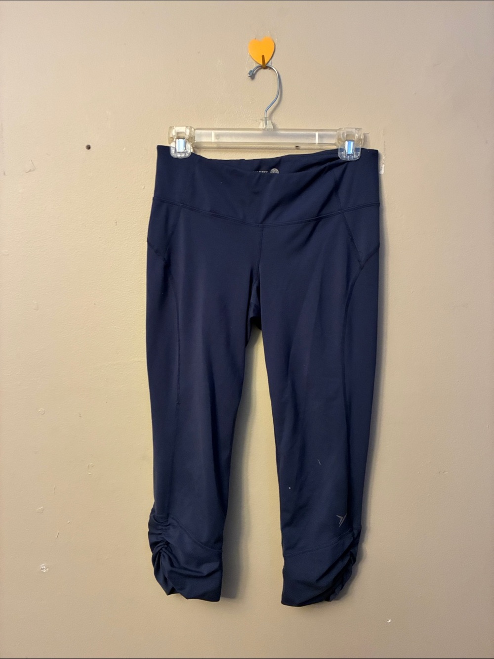 Old Navy Navy Blue Capri Leggings with Ruched Hem